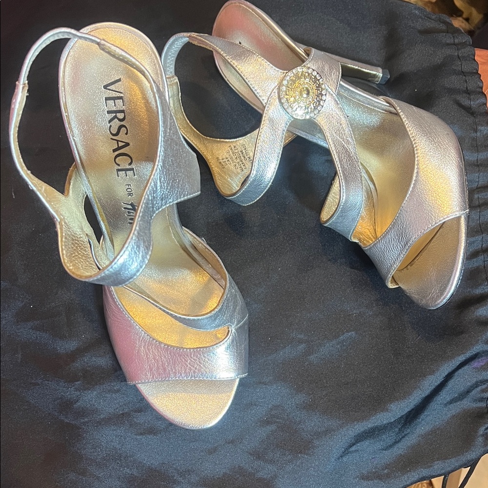 Versace forHMMetallic Silver sandals